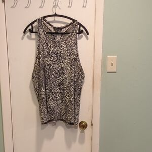 Athleta Black and White Patterned Tank Top